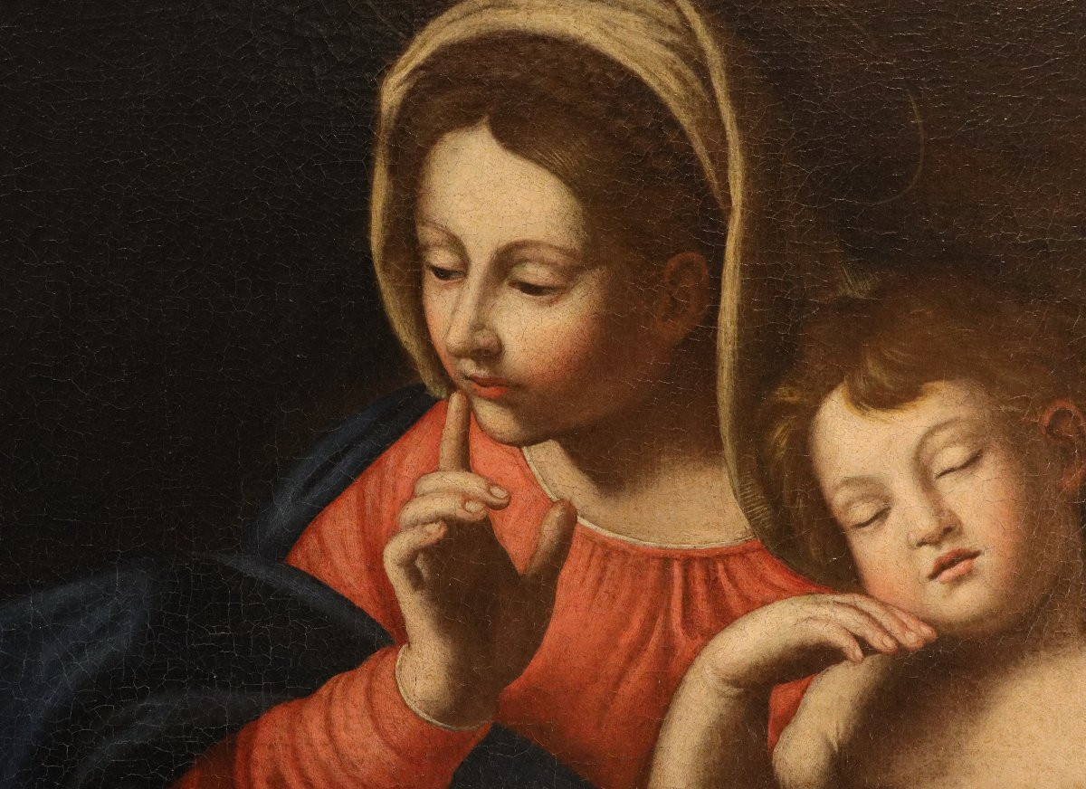 Madonna del Silenzio, Annibale Carracci (Bologna 1560 - Roma 1609) Scuola di-photo-3