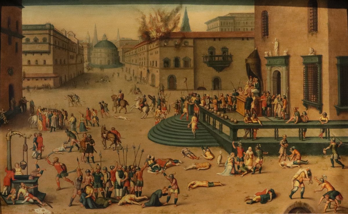 Massacro ordinato dai Triumviri, Antoine Caron (Beauvais, 1521 - Parigi, 1599) bottega -photo-2