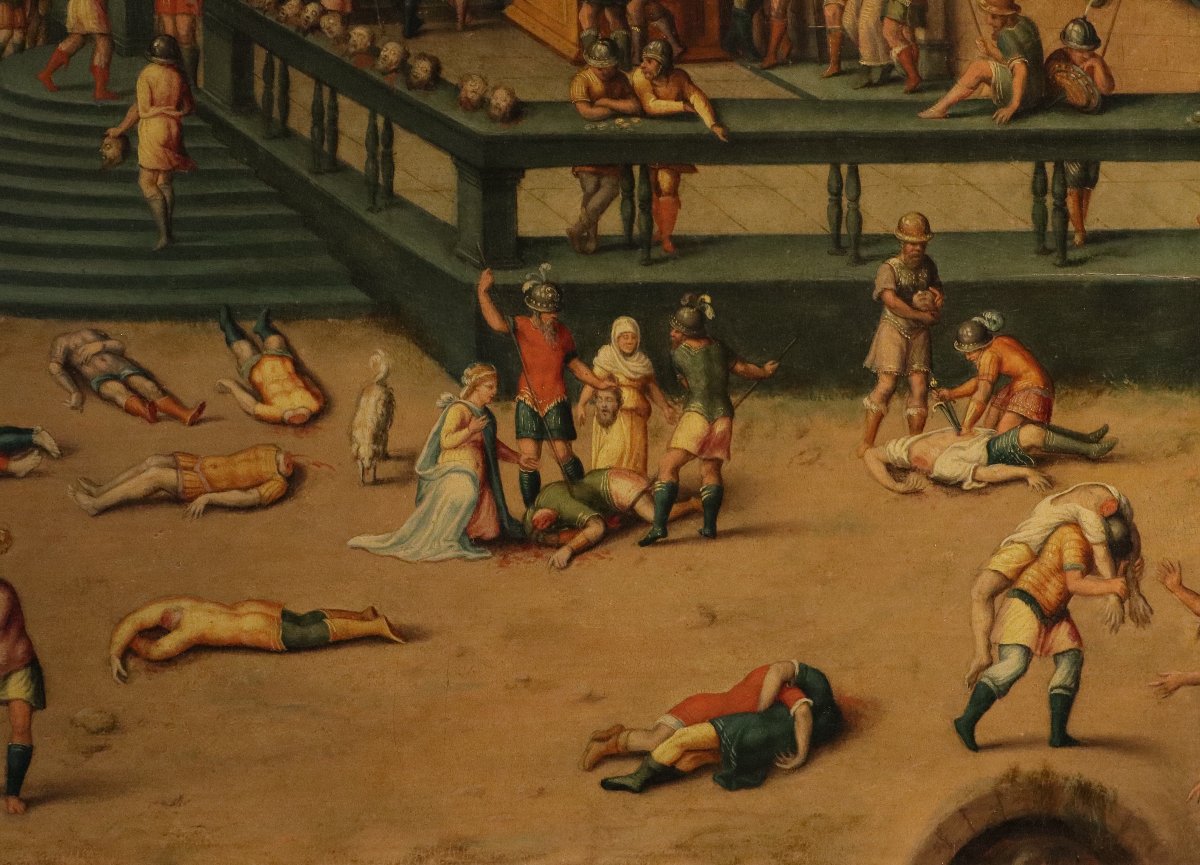 Massacro ordinato dai Triumviri, Antoine Caron (Beauvais, 1521 - Parigi, 1599) bottega -photo-3