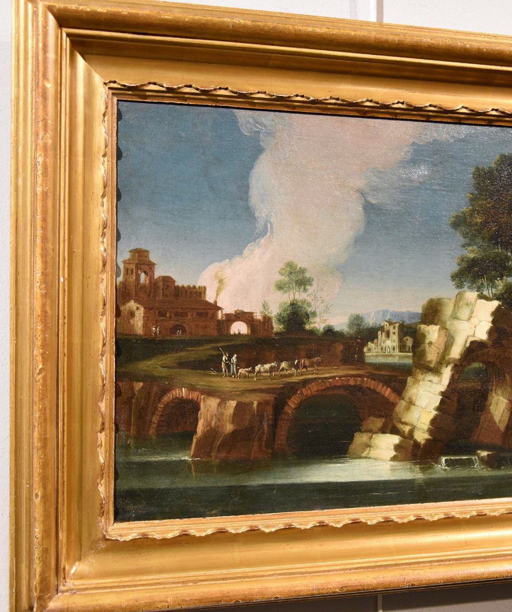 Paolo Anesi (Roma 1697 - 1773), Paesaggio fluviale della campagna laziale-photo-2