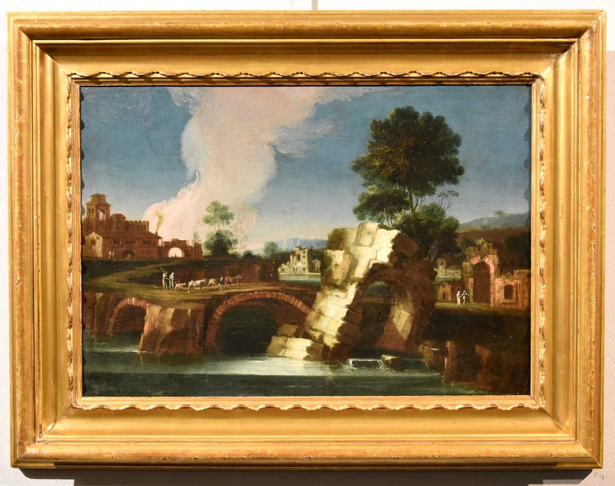  Paolo Anesi (Roma 1697 - 1773), Paesaggio fluviale della campagna laziale-photo-3