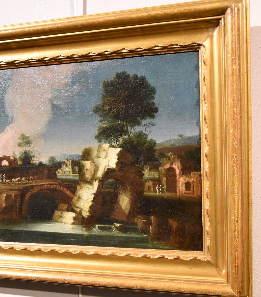  Paolo Anesi (Roma 1697 - 1773), Paesaggio fluviale della campagna laziale-photo-4