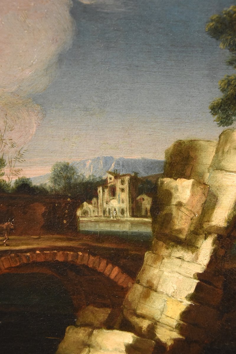  Paolo Anesi (Roma 1697 - 1773), Paesaggio fluviale della campagna laziale-photo-5