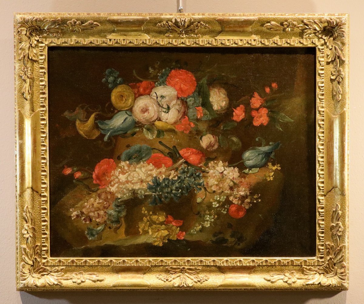 Coppia di nature morte di fiori, Antoine Monnoyer (1671 - 1747) attr.-photo-2