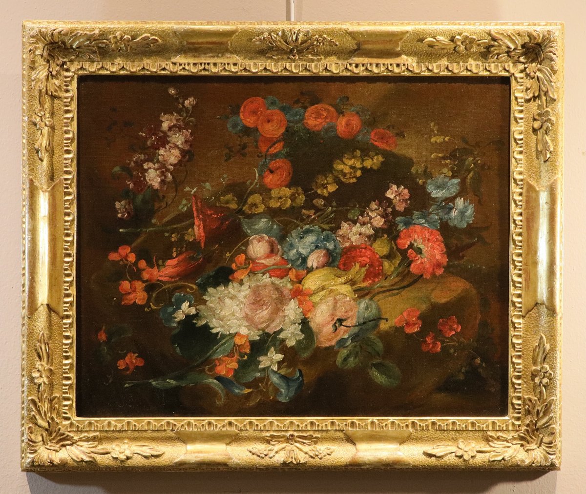 Coppia di nature morte di fiori, Antoine Monnoyer (1671 - 1747) attr.-photo-4