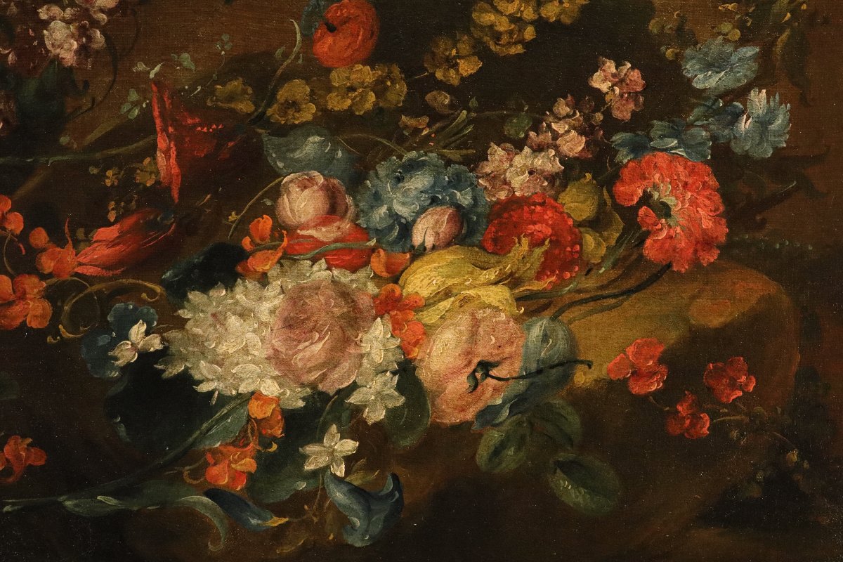 Coppia di nature morte di fiori, Antoine Monnoyer (1671 - 1747) attr.-photo-3