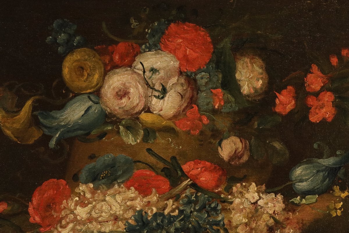 Coppia di nature morte di fiori, Antoine Monnoyer (1671 - 1747) attr.-photo-6