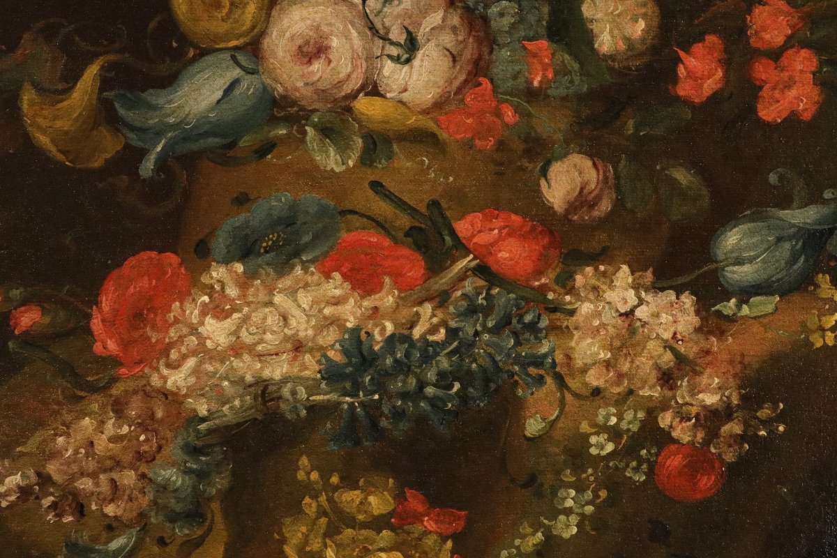 Coppia di nature morte di fiori, Antoine Monnoyer (1671 - 1747) attr.-photo-7