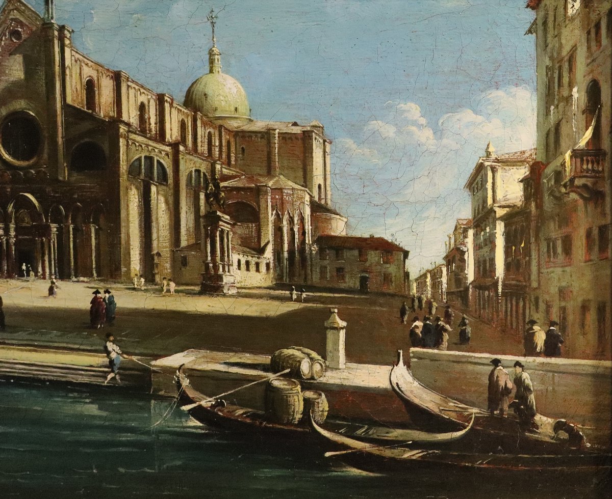Campo Santi Giovanni e Paolo, Seguace di Francesco Guardi (Venezia, 1712 - 1793)-photo-2