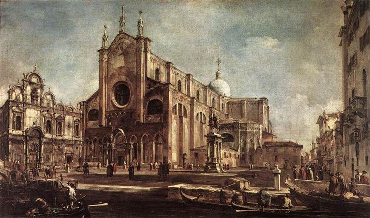 Campo Santi Giovanni e Paolo, Seguace di Francesco Guardi (Venezia, 1712 - 1793)-photo-8