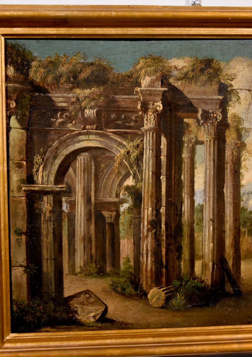Coppia di capricci con rovine classiche, Niccolò Codazzi (Napoli 1642 - Genova 1693) seguace-photo-2