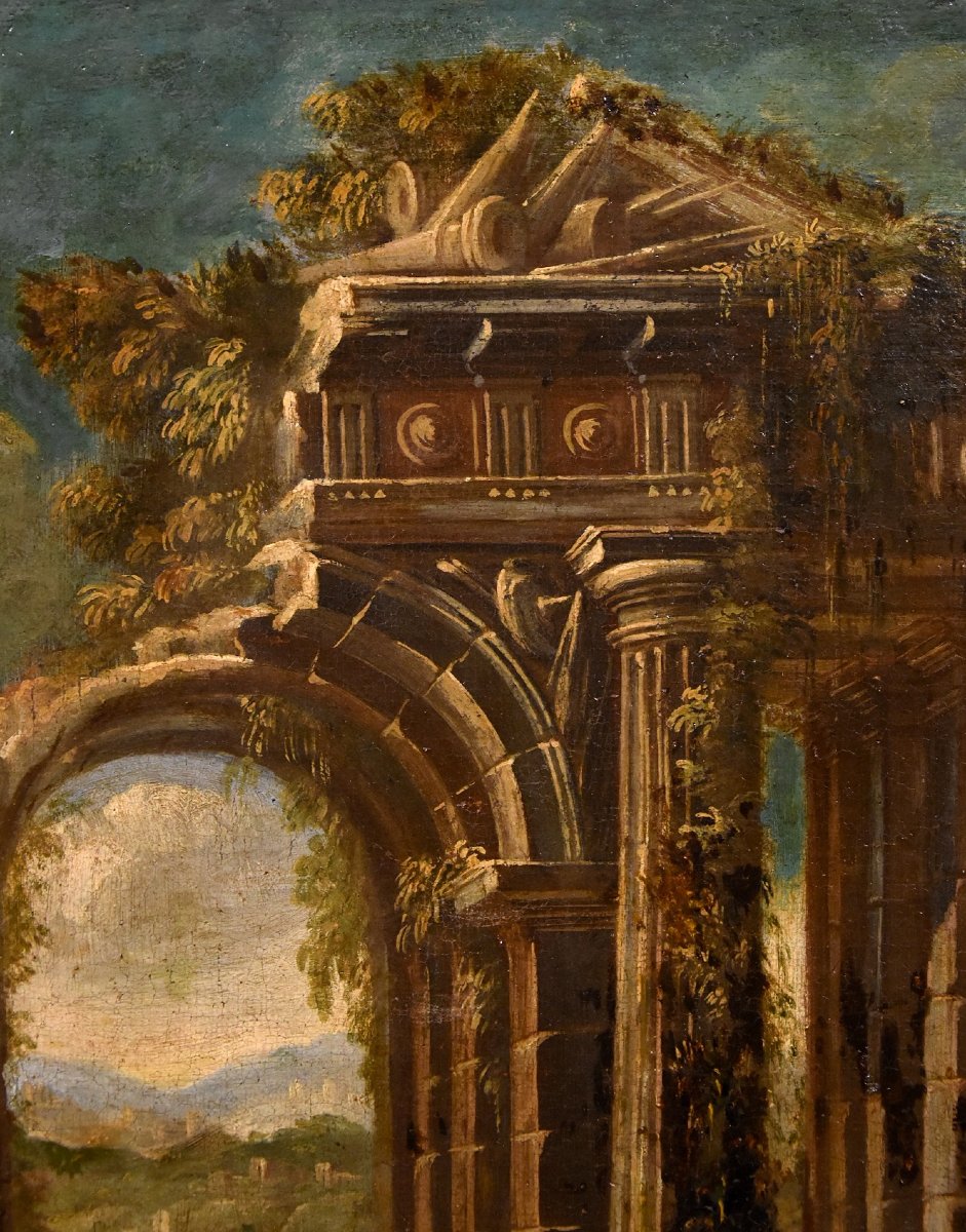 Coppia di capricci con rovine classiche, Niccolò Codazzi (Napoli 1642 - Genova 1693) seguace-photo-6