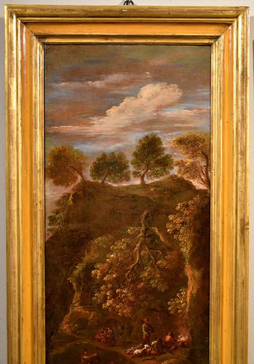 Pendant di dipinti 'L'assalto dei briganti' 'Dopo l’assalto', Giuseppe Zais -photo-3
