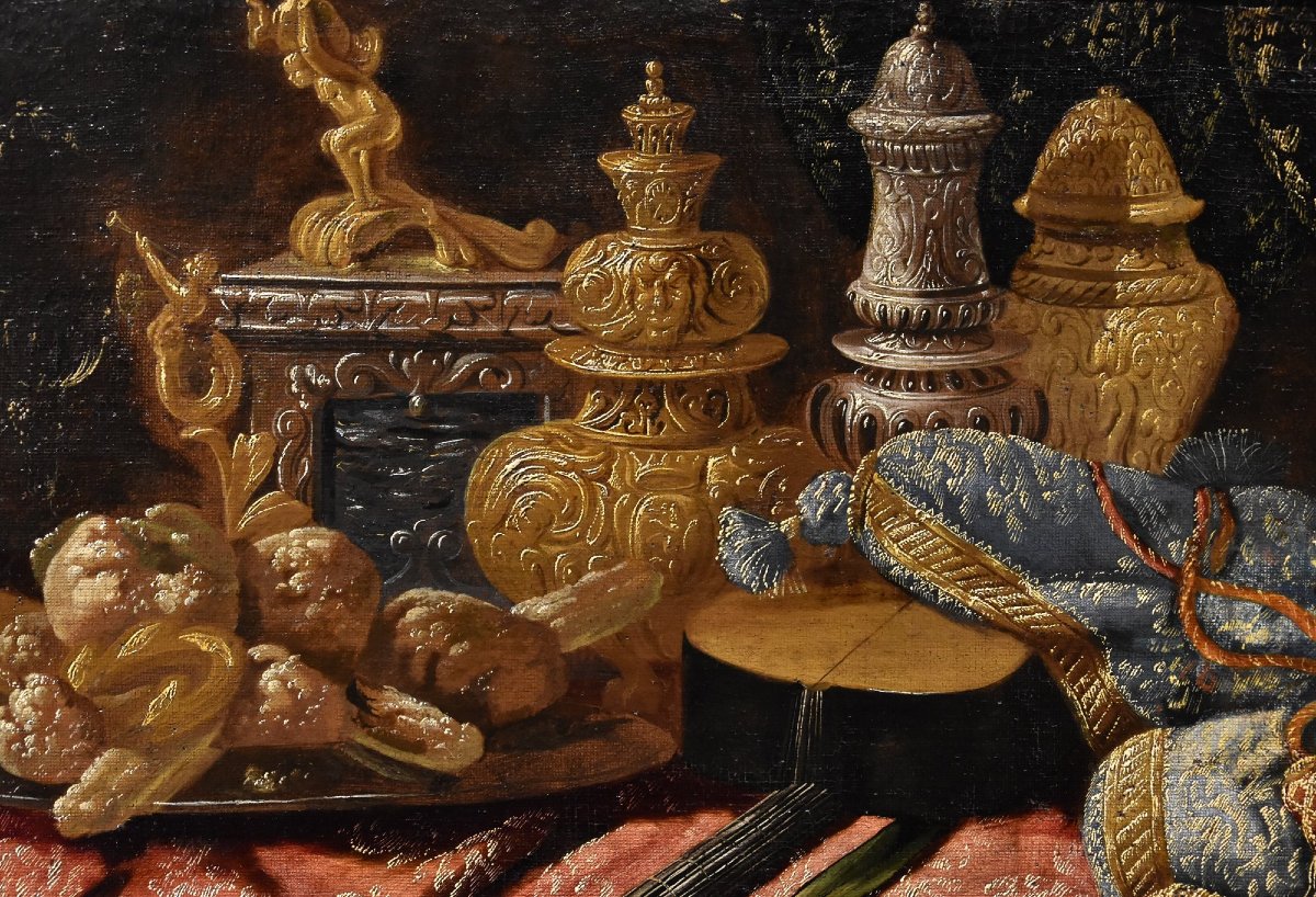 Antonio Tibaldi (Roma, 1633 circa - 1684 circa), Natura morta con oggetti preziosi...-photo-4