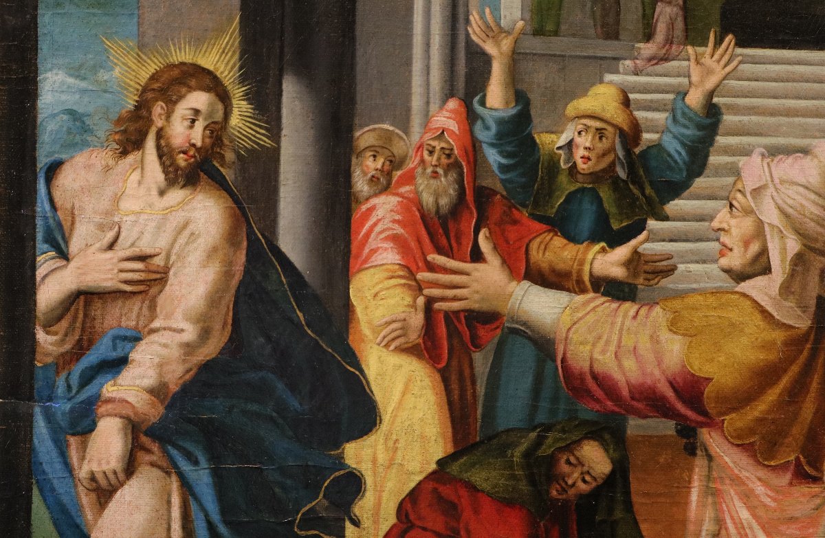 Cristo cacciato dal Tempio di Gerusalemme, Maarten de Vos (Anversa, 1532 - 1603) bottega-photo-3