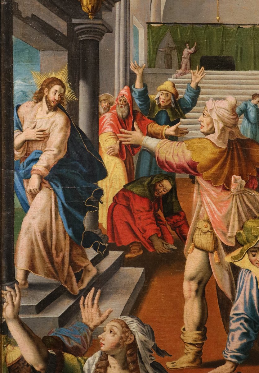 Cristo cacciato dal Tempio di Gerusalemme, Maarten de Vos (Anversa, 1532 - 1603) bottega-photo-4