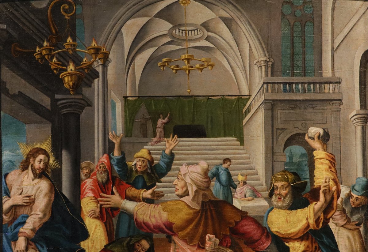 Cristo cacciato dal Tempio di Gerusalemme, Maarten de Vos (Anversa, 1532 - 1603) bottega-photo-5