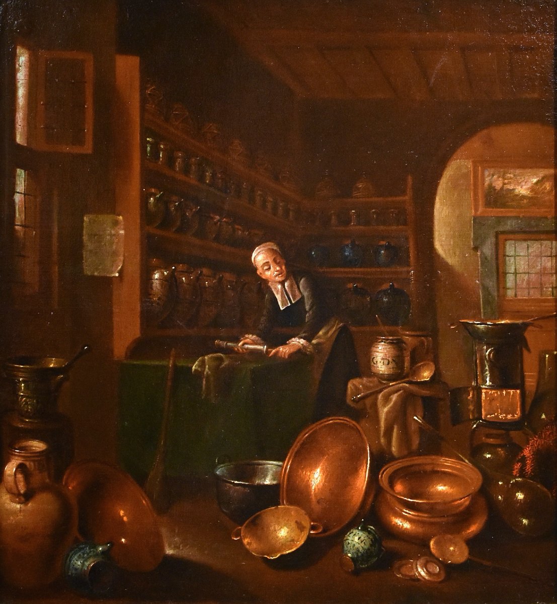 Il farmacista, Giovanni Domenico Valentino (Roma 1630 - Imola 1708) monogrammato-photo-2