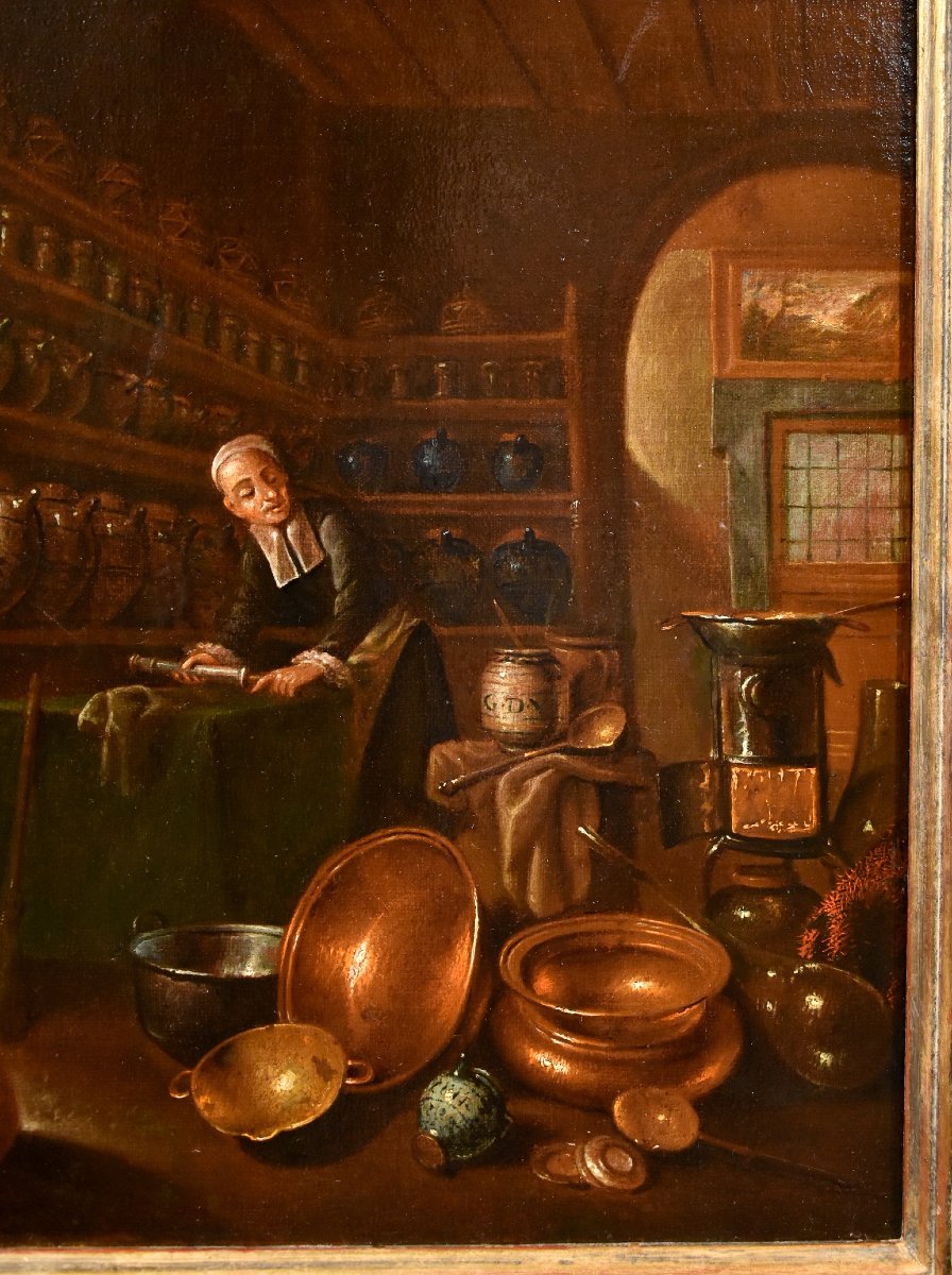 Il farmacista, Giovanni Domenico Valentino (Roma 1630 - Imola 1708) monogrammato-photo-3