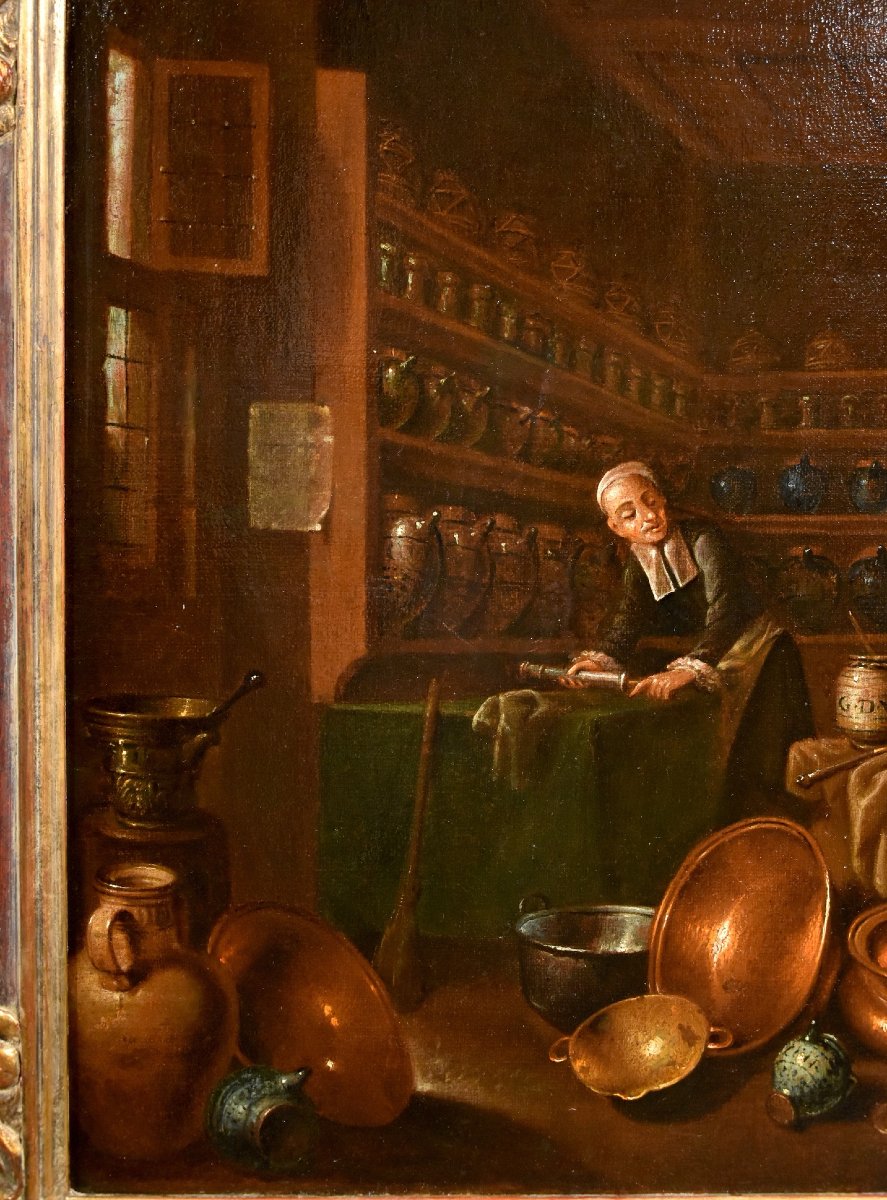 Il farmacista, Giovanni Domenico Valentino (Roma 1630 - Imola 1708) monogrammato-photo-4
