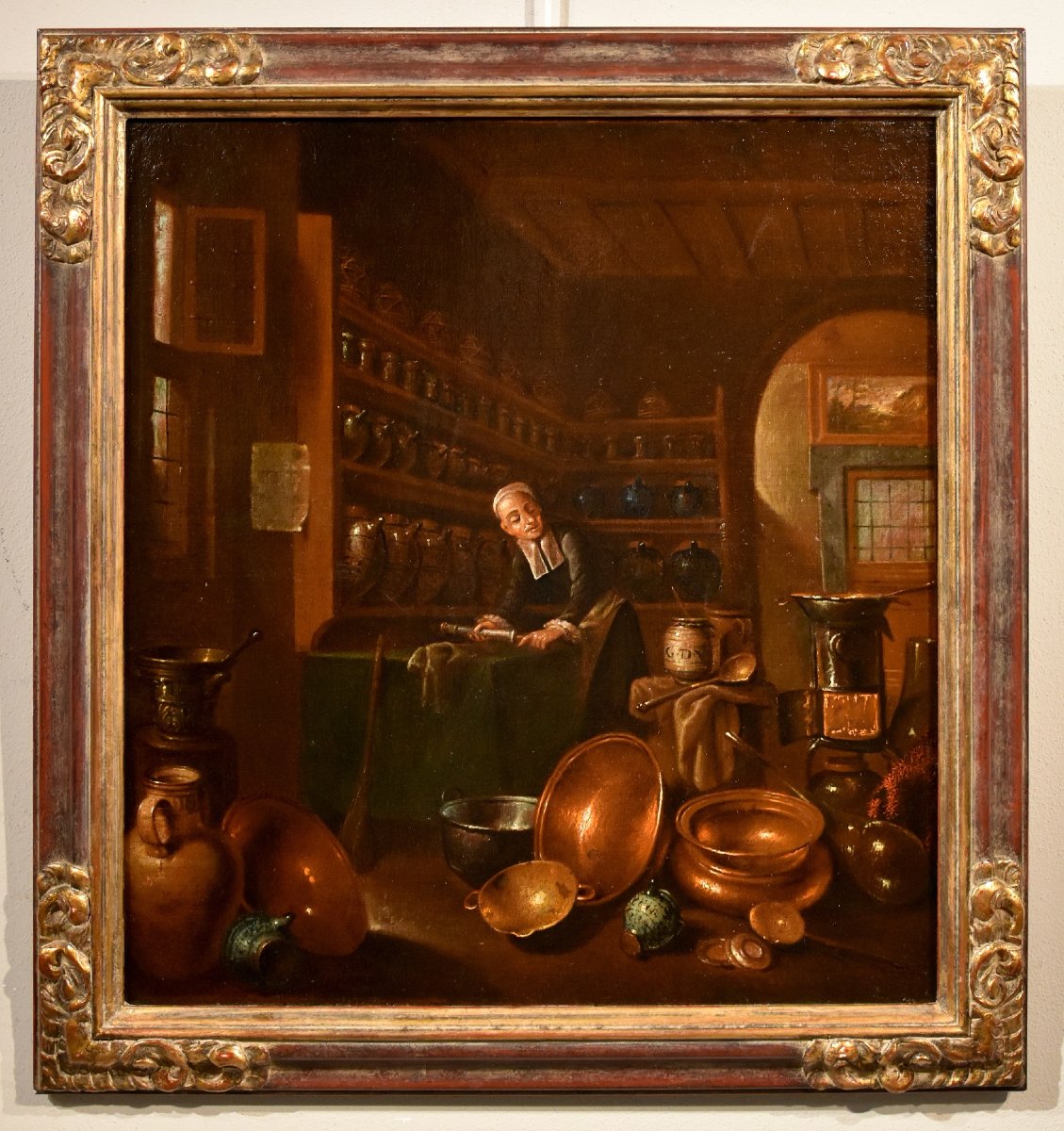 Il farmacista, Giovanni Domenico Valentino (Roma 1630 - Imola 1708) monogrammato