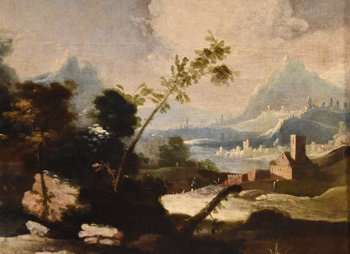 Paesaggi arcadici con figure, cerchia di Marco Ricci (Belluno 1676 – Venezia 1730)-photo-3