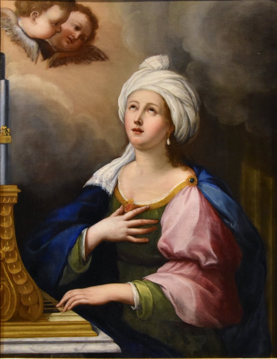 Santa Cecilia e due cherubini, Lucas de la Haye (Nivelles, 1612–Roma, 1682)-photo-2