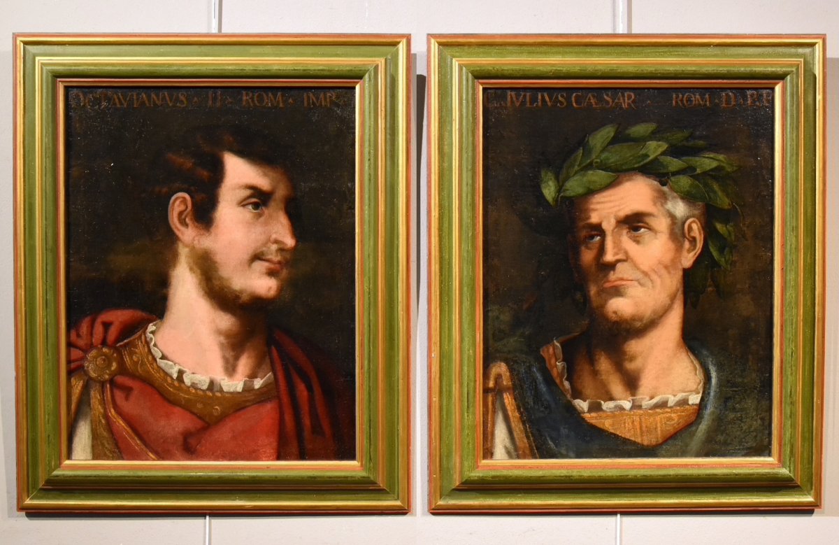 Gli imperatori romani Augusto e Giulio Cesare, seguace di Tiziano Vecellio-photo-4