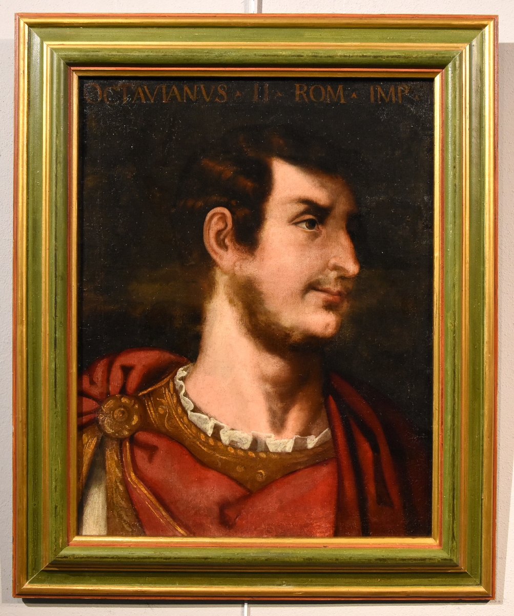 Gli imperatori romani Augusto e Giulio Cesare, seguace di Tiziano Vecellio-photo-2
