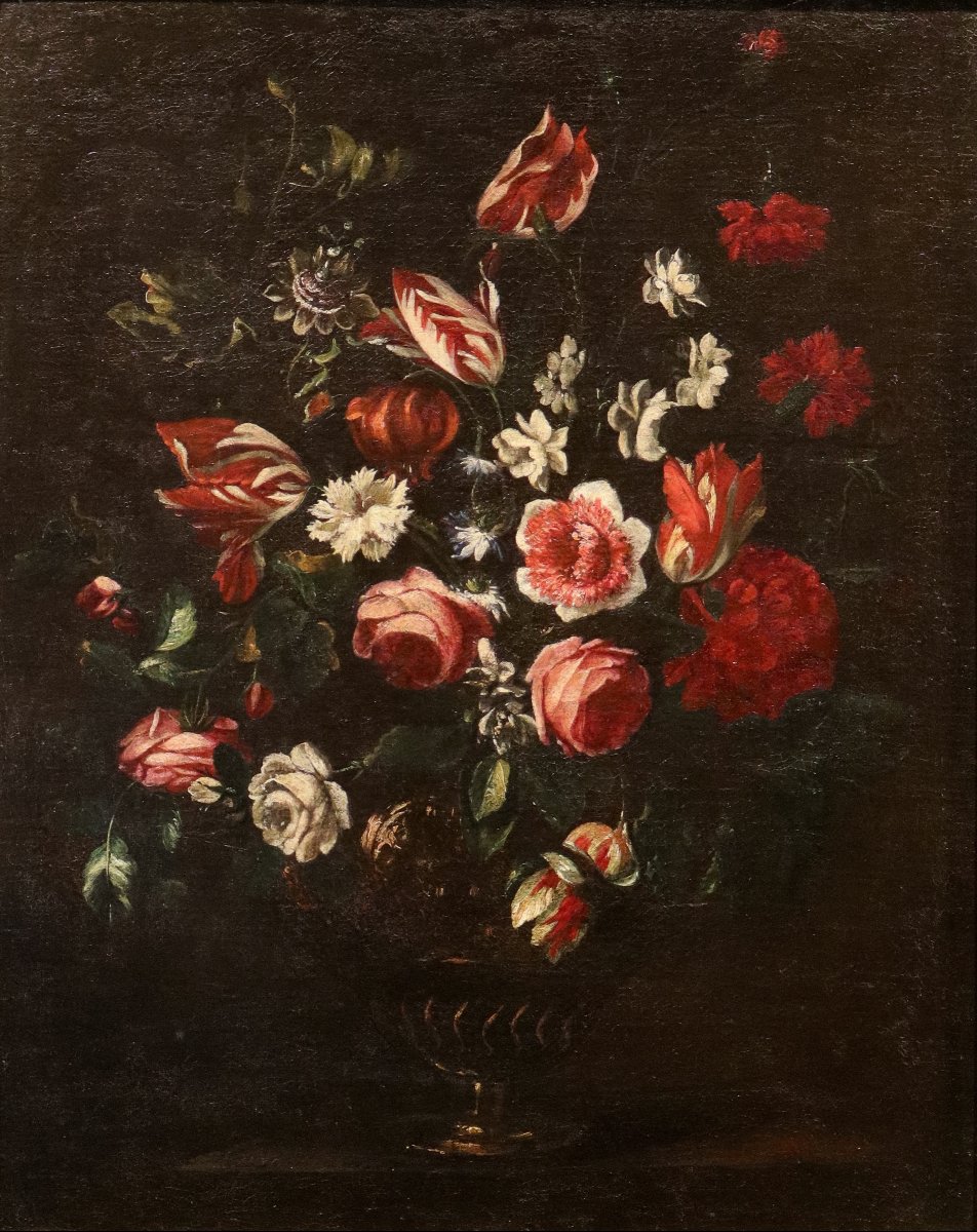 Natura morta con vaso di fiori, Giovanni Stanchi (Roma, 1608 - 1675) Bottega-photo-2