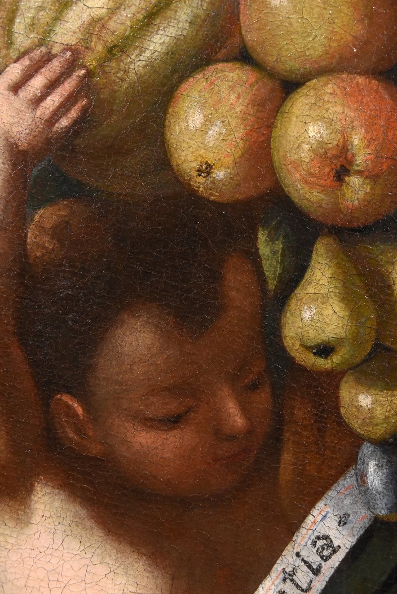 Composizione di frutta sorretta da tre angeli, Luigi Garzi (Pistoia 1638 – Roma1721)-photo-6