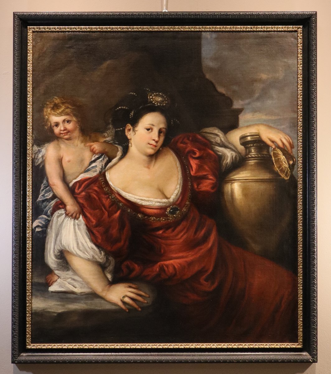 La regina Artemisia con amorino, Francesco Cairo (Milano 1607 - 1665) bottega di-photo-2