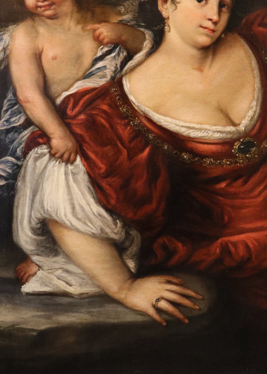 La regina Artemisia con amorino, Francesco Cairo (Milano 1607 - 1665) bottega di-photo-6