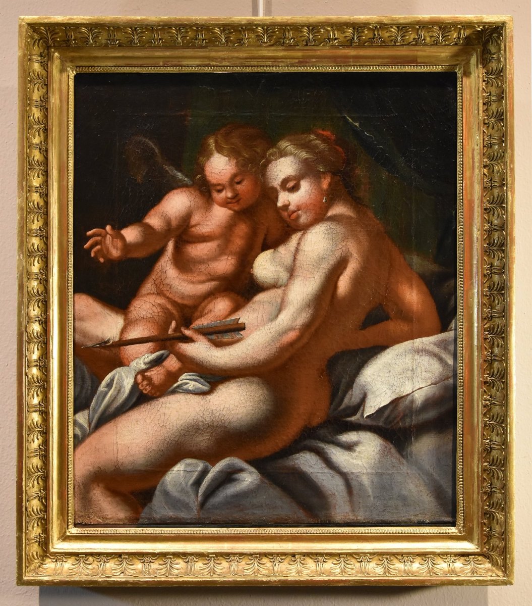 Venere e Amore, Pittore veneto del XVII/XVIII secolo-photo-2