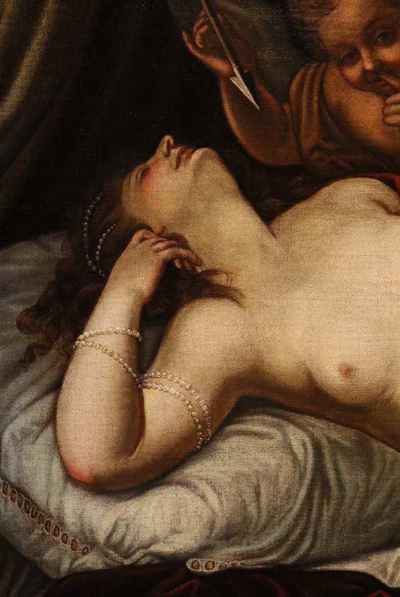 Venere dormiente con Cupido, Alessandro Varotari detto il Padovanino (1588 - 1649) Bottega di-photo-3