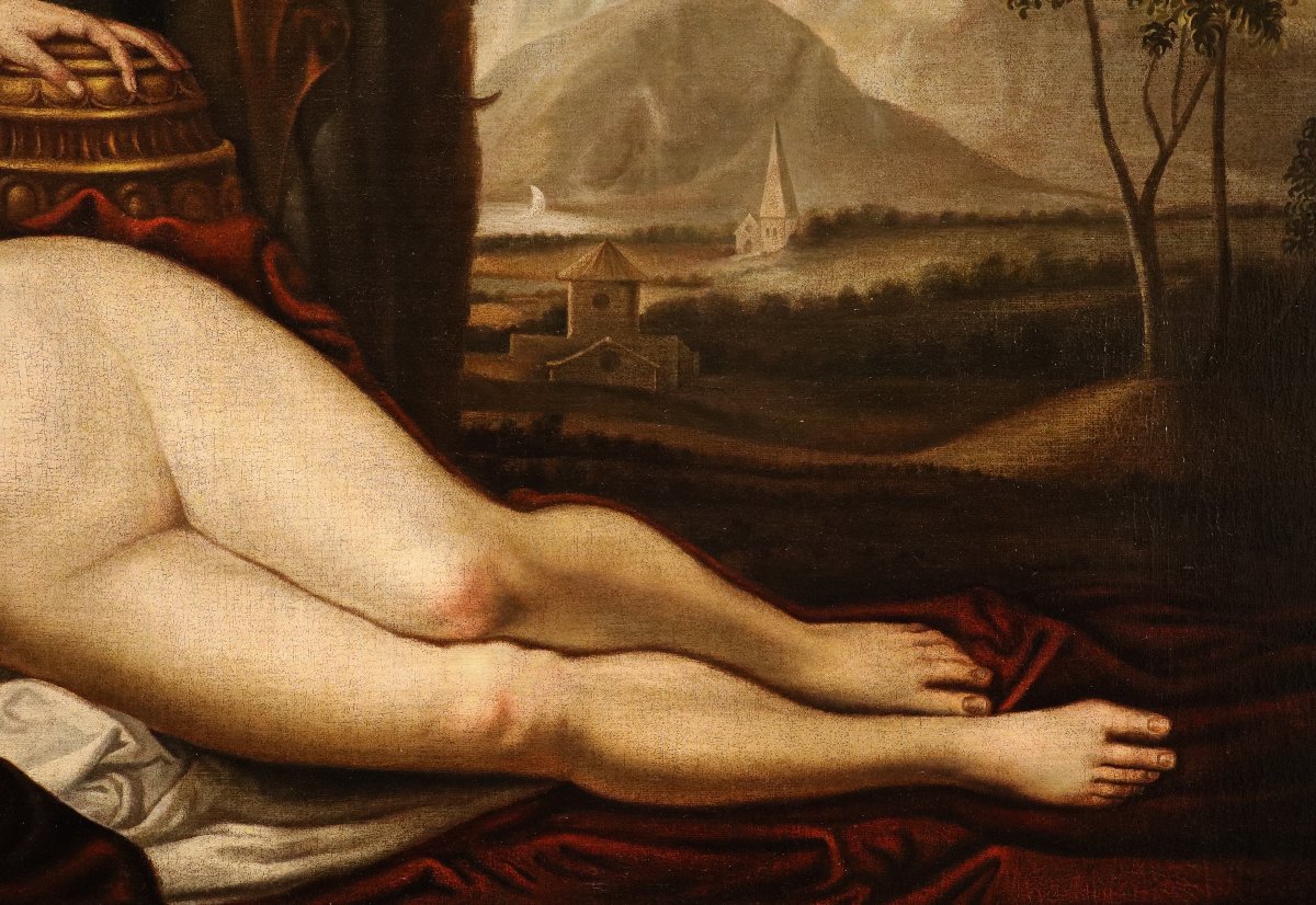 Venere dormiente con Cupido, Alessandro Varotari detto il Padovanino (1588 - 1649) Bottega di-photo-3
