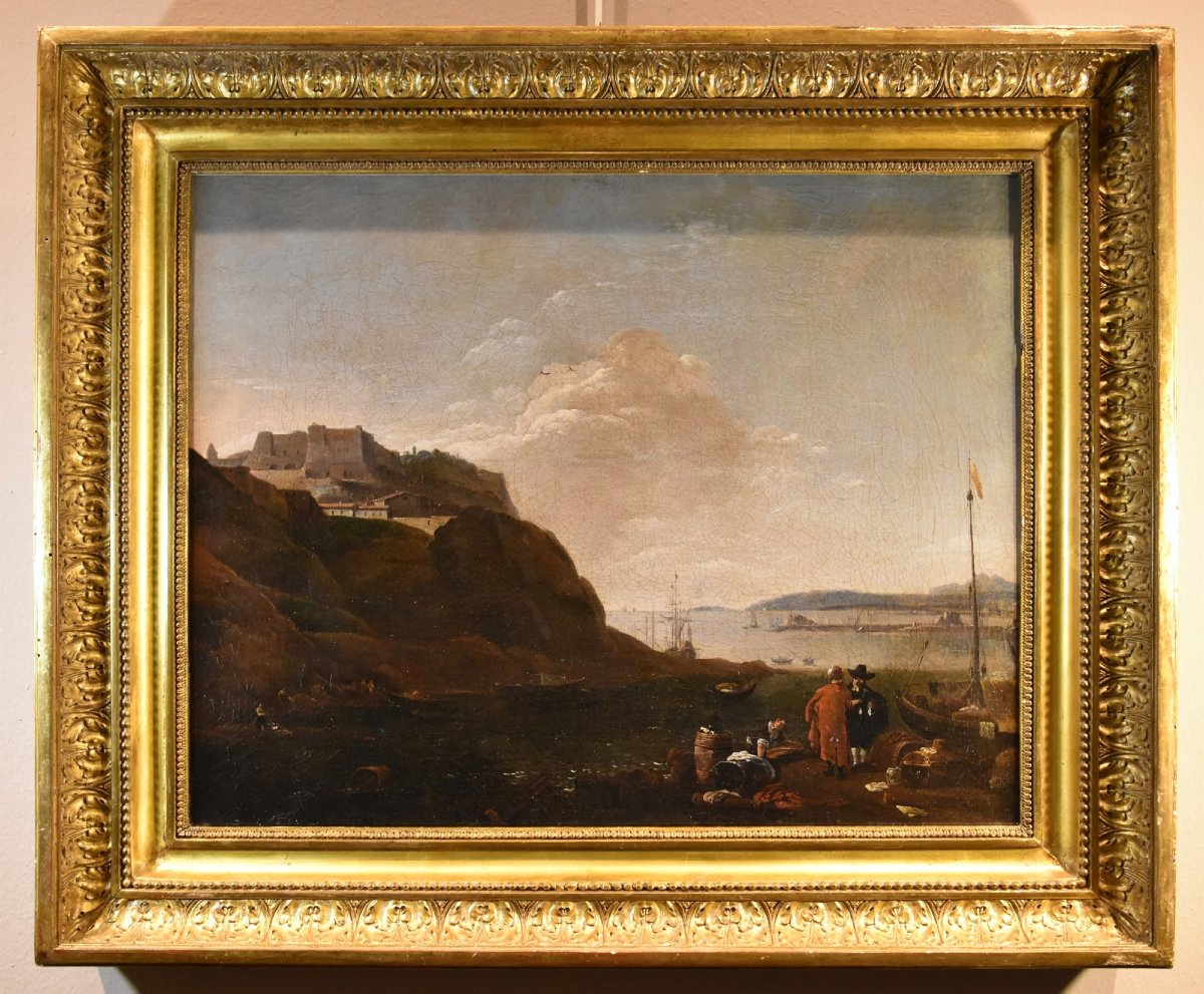 Veduta del Mediterraneo, Thomas Wyck  (1616- 1677) Firmato-photo-2