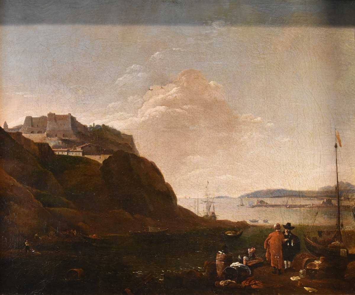 Veduta del Mediterraneo, Thomas Wyck  (1616- 1677) Firmato-photo-3
