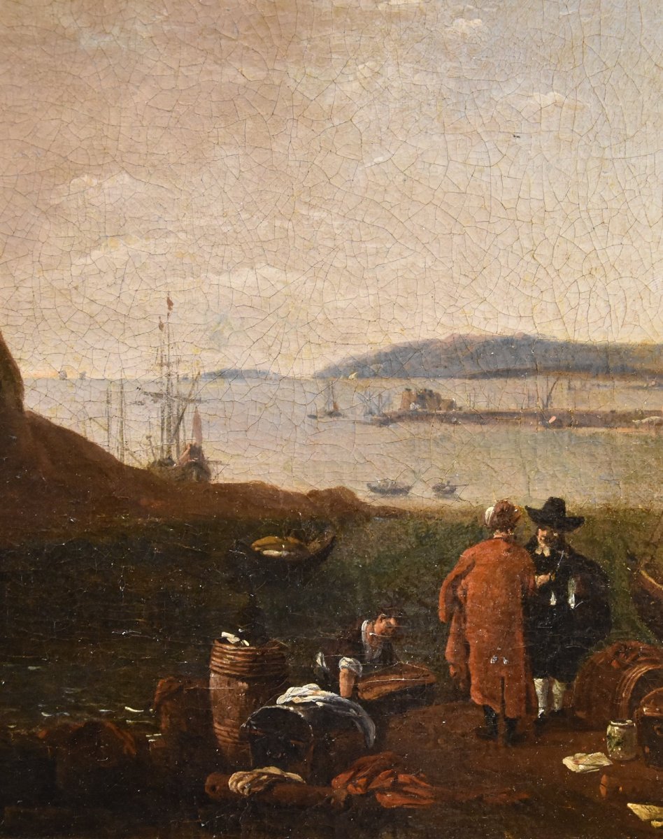 Veduta del Mediterraneo, Thomas Wyck  (1616- 1677) Firmato-photo-3