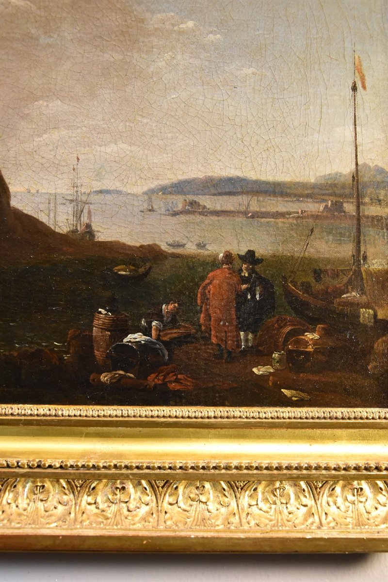 Veduta del Mediterraneo, Thomas Wyck  (1616- 1677) Firmato-photo-4