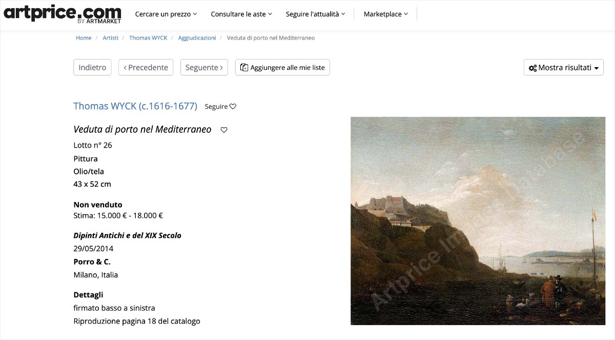Veduta del Mediterraneo, Thomas Wyck  (1616- 1677) Firmato-photo-7