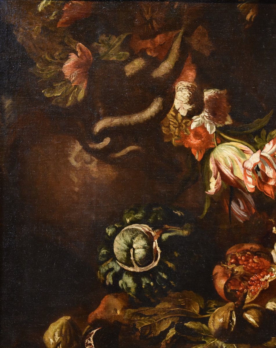 Natura morta con festone di fiori e frutta, Aniello Ascione (Napoli, notizie dal 1680 al 1708)-photo-7