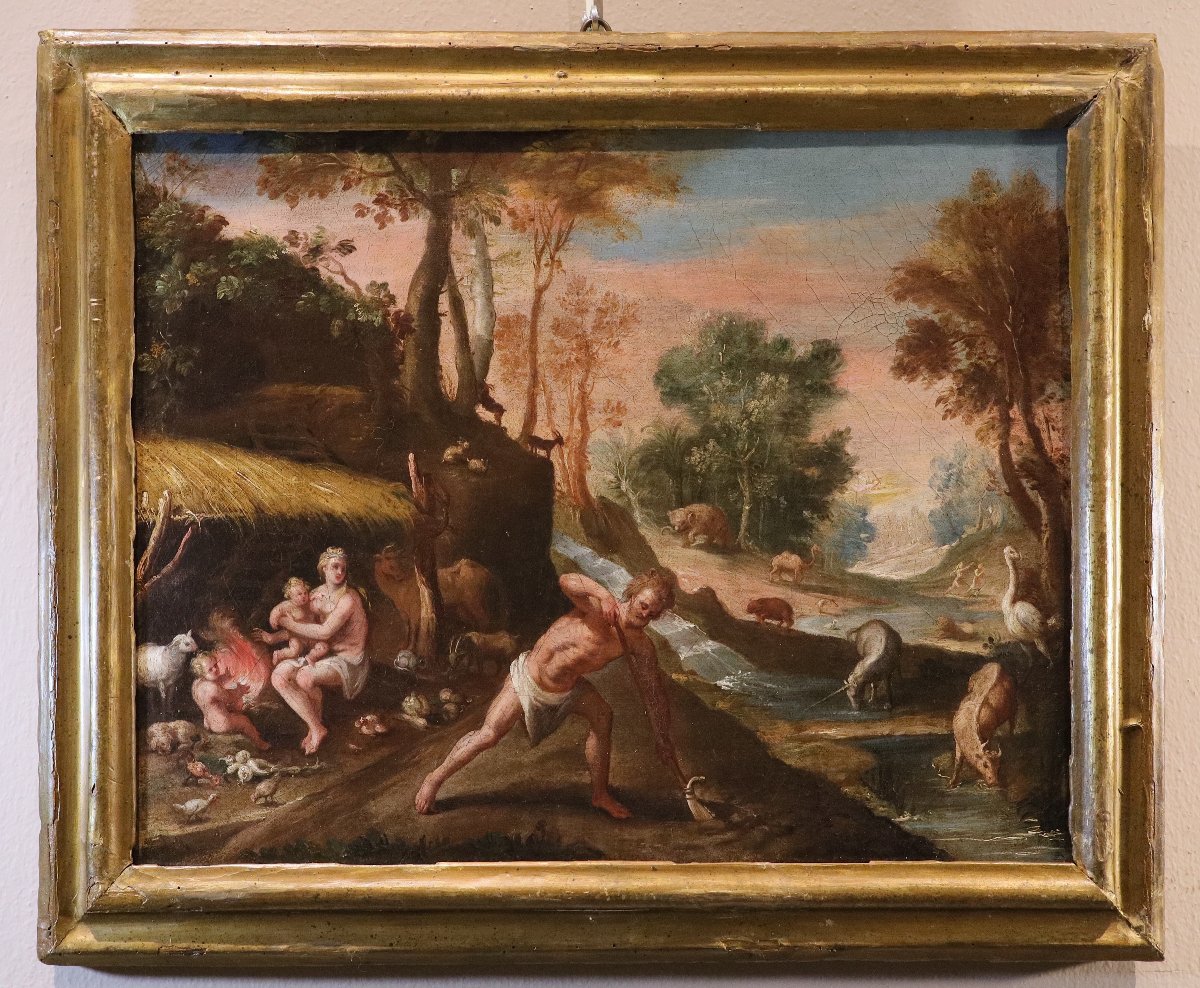 Maarten de Vos (Anversa 1532 - 1603), Adamo ed Eva dopo il Peccato/ Caino e Abele-photo-3