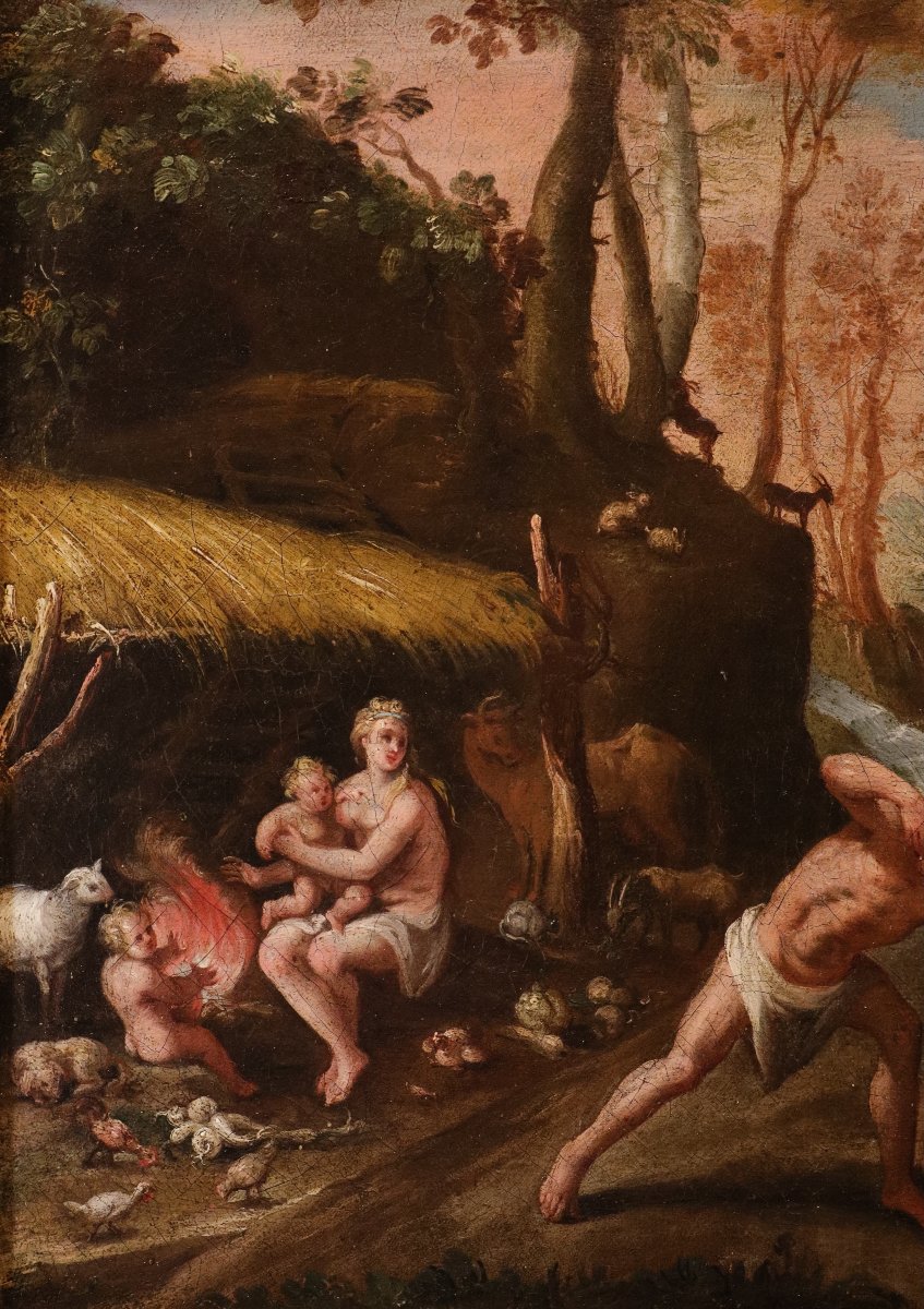 Maarten de Vos (Anversa 1532 - 1603), Adamo ed Eva dopo il Peccato/ Caino e Abele-photo-1