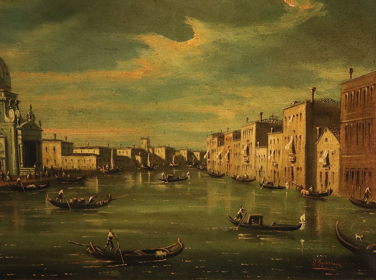 Veduta di Venezia con l'ingresso al Canal Grande, F. Guarana (firmato in basso a destra)-photo-1