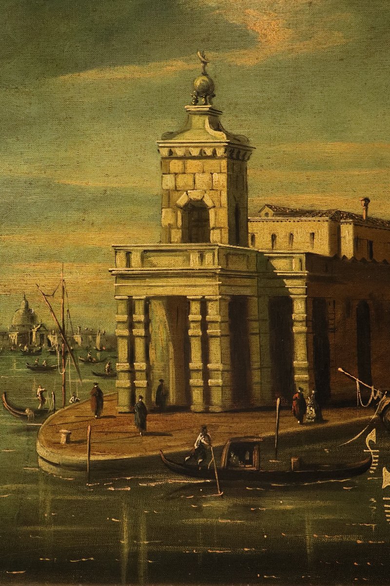 Veduta di Venezia con l'ingresso al Canal Grande, F. Guarana (firmato in basso a destra)-photo-2