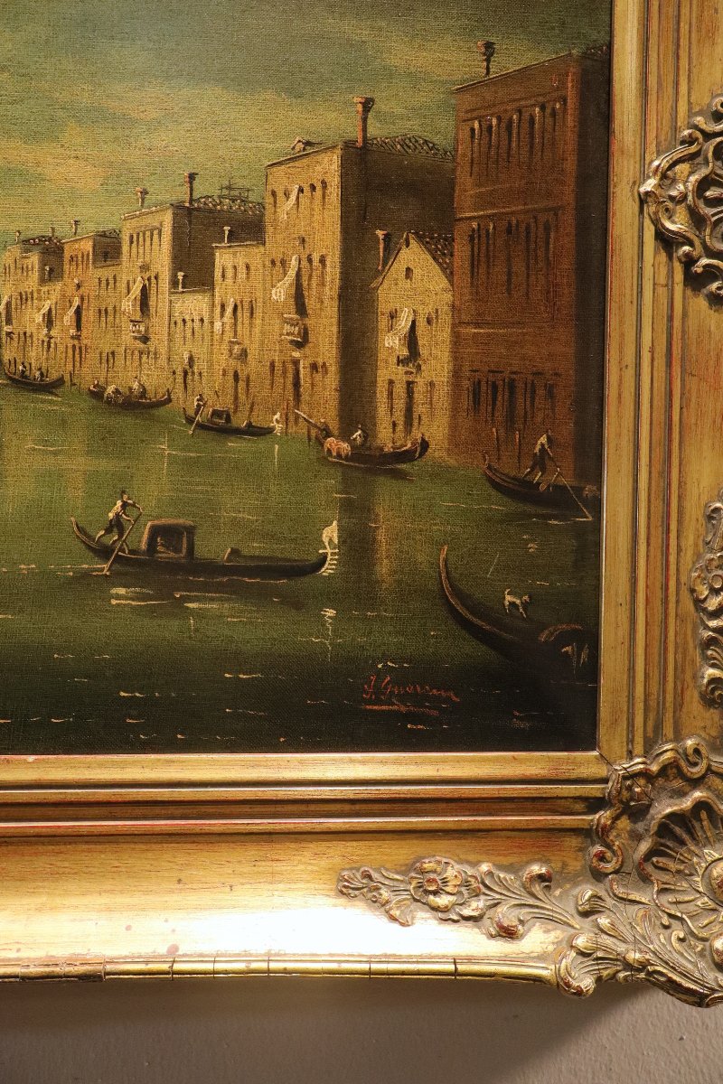Veduta di Venezia con l'ingresso al Canal Grande, F. Guarana (firmato in basso a destra)-photo-4