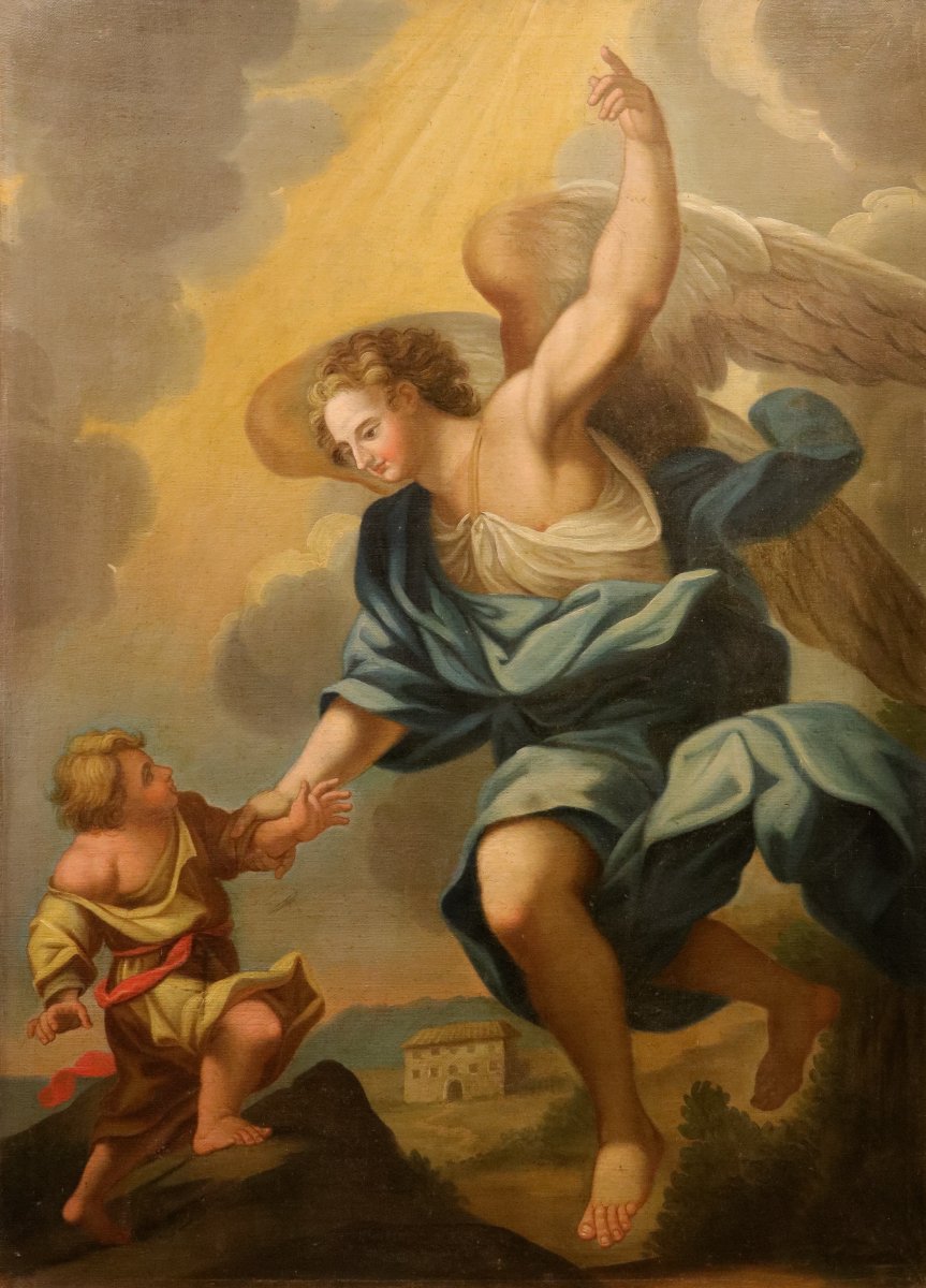 L'Angelo custode, Carlo Maratta (Camerano 1625 – Roma 1713) Scuola di-photo-7