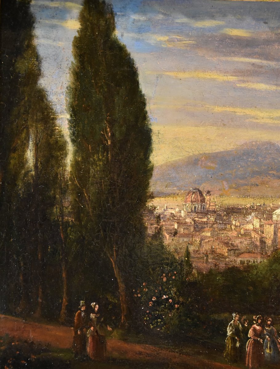Pittore vedutista del XVIII-XIX secolo, Veduta panoramica di Firenze-photo-2