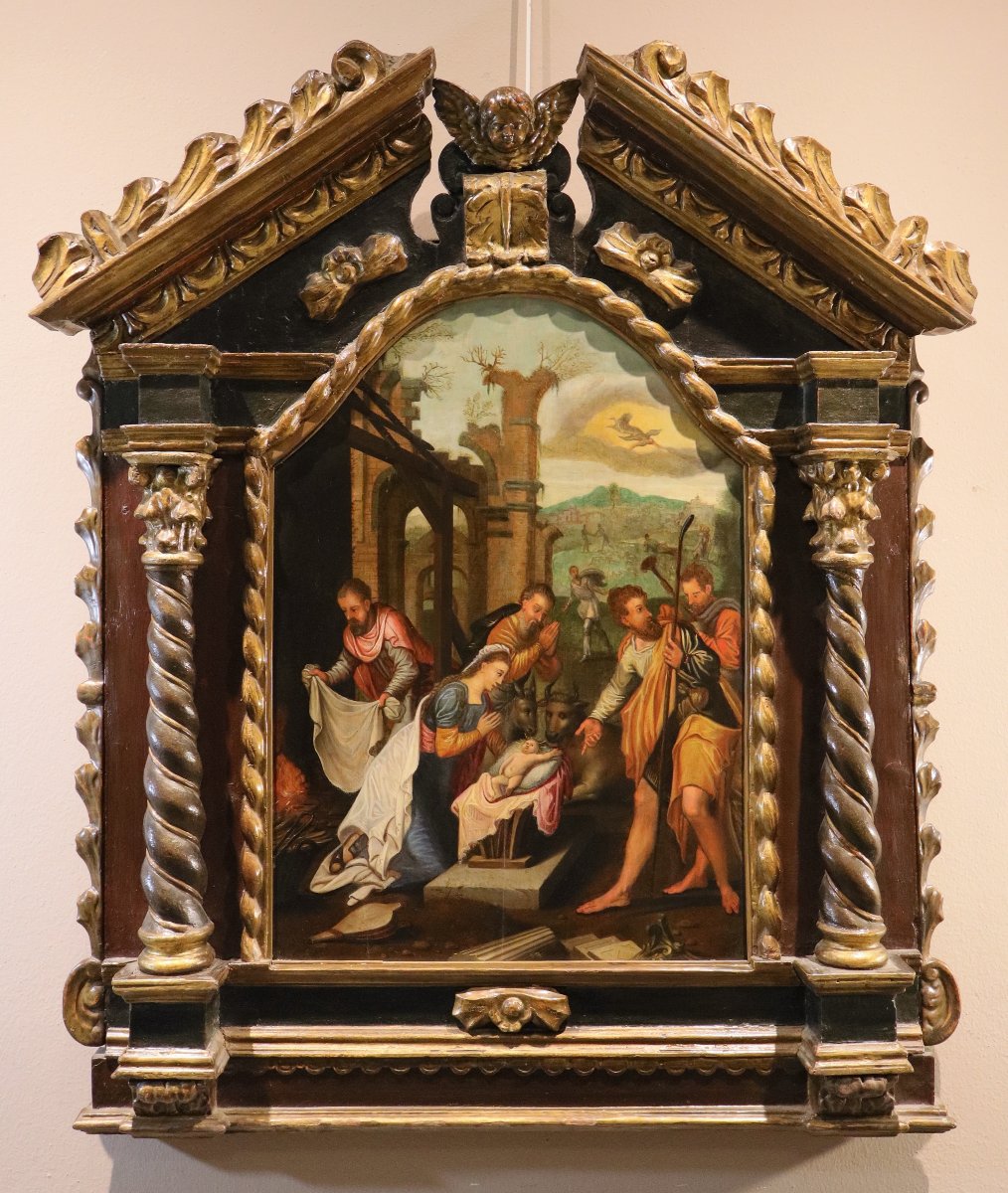 L’adorazione dei pastori, Pieter Pourbus (Gouda 1523 – Bruges 1584) Cerchia